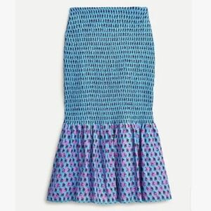 J. Crew Smocked Mermaid Floral Midi Skirt size 4